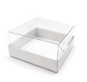 קרטון לעוגה - מכסה שקוף - 10 יחידות - 28X28
