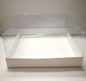 קרטון לעוגה - מכסה שקוף - 10 יחידות - 26X26