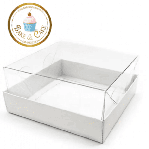 קרטון לעוגה - מכסה שקוף - 10 יחידות - 28X28