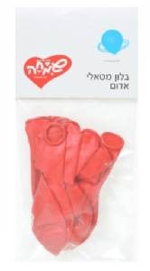 בלון מטאלי אדום 10יח'