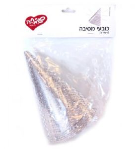 כובע יום הולדת 6 יח' - כסף