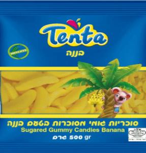 סוכריות גומי מסוכר - בננה 500 גרם - ללא גלוטן
