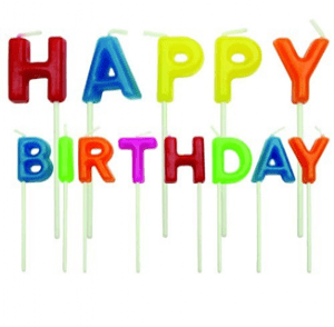 נרות HAPPY BIRTHDAY - צבעוני