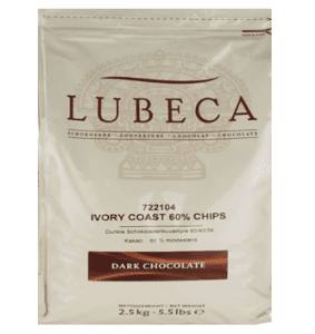 שוקולד מריר לובקה 60% - 2.5 ק"ג - LUBECA