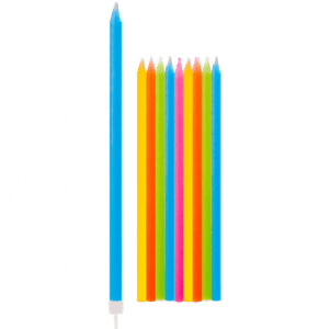 נרות ארוכים צבעוני 10יח'