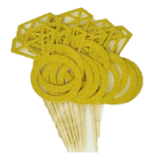 קיסם טבעת גליטר זהב