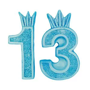 מספר 13 עם כתר תכלת מטאלי