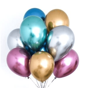 בלון כרום מטאלי צבעוני 10 יחידות